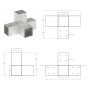 Conector de postes en forma de X metal galvanizado 81x81 mm