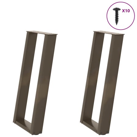 Patas para consola en forma de U (2 unidades, acero natural, 28