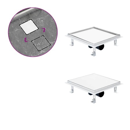 Desagüe de ducha cubierta inserción suelo acero inox. 