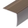 Perfiles de peldaños forma de L 15 uds aluminio marrón 134 cm