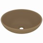 Lavabo de lujo ovalado cerámica crema mate 40x33 cm