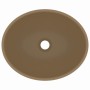 Lavabo de lujo ovalado cerámica crema mate 40x33 cm