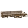 Gartenmöbel-Set 7-teilig und honigbraune Massivholzkissen von vidaXL, Gartensets - Ref: Foro24-3185972, Preis: 660,66 €, Raba...