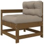 Gartenmöbel-Set 7-teilig und honigbraune Massivholzkissen von vidaXL, Gartensets - Ref: Foro24-3185972, Preis: 660,66 €, Raba...