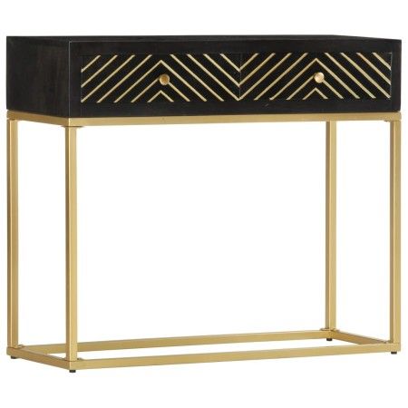 Konsolentisch aus massivem Mangoholz in Schwarz und Gold, 90 x 30 x 75 cm von vidaXL, Sideboards - Ref: Foro24-286518, Preis:...