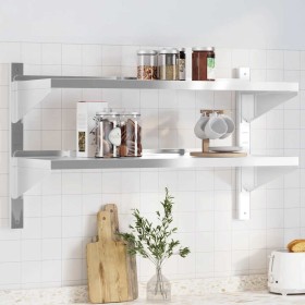 Estante de pared acero inoxidable plateado 100x40x60 cm