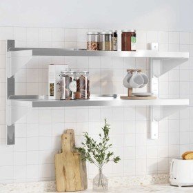 Estante de pared acero inoxidable plateado 100x40x60 cm