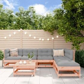 7-teiliges Gartenmöbel-Set mit Kissen aus Douglasienholz von vidaXL, Gartensets - Ref: Foro24-3185967, Preis: 731,40 €, Rabat...