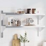 Estante de pared acero inoxidable plateado 100x23,5x60 cm