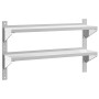 Estante de pared acero inoxidable plateado 100x23,5x60 cm