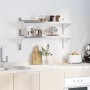 Estante de pared acero inoxidable plateado 100x23,5x60 cm