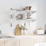 Estante de pared acero inoxidable plateado 75x40x60 cm
