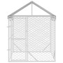 Perrera de exterior con toldo acero galvanizado plata 2x2x2,5 m en Casetas y cercados para perros | Comprar online en Foro24