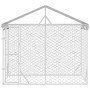 Perrera exterior con toldo acero galvanizado plata 3x1,5x2,5 m en Casetas y cercados para perros | Comprar online en Foro24