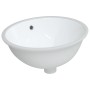 Lavabo de baño ovalado cerámica blanco 47x39x21 cm