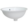 Lavabo de baño ovalado cerámica blanco 47x39x21 cm