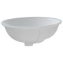 Lavabo de baño ovalado cerámica blanco 47x39x21 cm