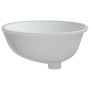 Lavabo de baño ovalado cerámica blanco 47x39x21 cm