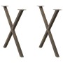 Patas para mesa de comedor en forma de X (2 unidades, acero
