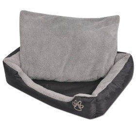 Cama para perro con cojín acolchado Talla M negra