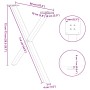 Patas para mesa de comedor en forma de X (2 unidades, acero