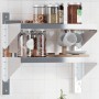 Estante de pared acero inoxidable plateado 50x23,5x48 cm