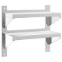 Estante de pared acero inoxidable plateado 50x23,5x48 cm