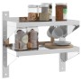 Estante de pared acero inoxidable plateado 50x23,5x48 cm