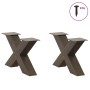 Patas para mesa de centro en forma de X (2 unidades), acero