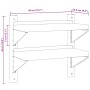 Estante de pared acero inoxidable plateado 50x23,5x48 cm