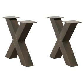 Patas para mesa de centro en forma de X (2 unidades), acero