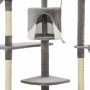 Rascador para gatos con poste de sisal 203 cm gris y blanco