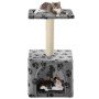 Rascador para gatos con poste de sisal 55 cm huellas beige