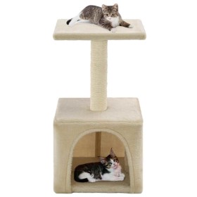 Rascador para gatos con poste de sisal 55 cm beige