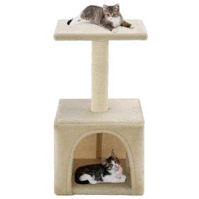 Rascador para gatos con poste de sisal 55 cm beige