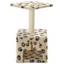 Rascador para gatos con poste de sisal 55 cm huellas beige