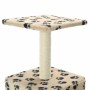 Rascador para gatos con poste de sisal 55 cm huellas beige