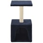 Rascador para gatos con poste de sisal 55 cm azul oscuro