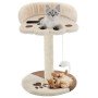 Rascador para gatos con poste de sisal 40 cm beige y marrón