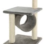 Rascador para gatos con poste rascador de sisal 65 cm gris