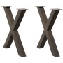 Patas para mesa de comedor en forma de X (2 unidades, acero