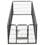 Corral para perros 8 paneles de acero 60x80 cm negro