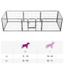 Corral para perros 8 paneles de acero 60x80 cm negro