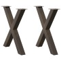 Patas para mesa de comedor en forma de X (2 unidades, acero