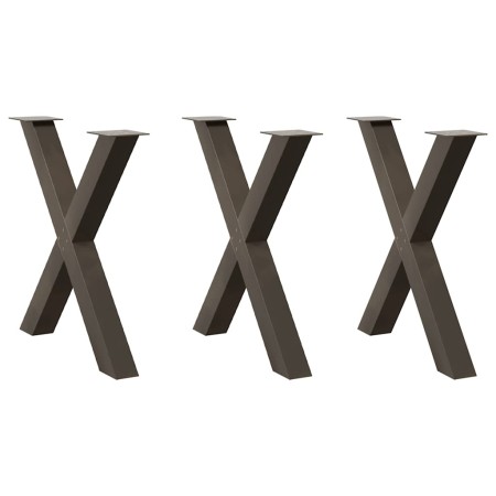 Patas para mesa de comedor en forma de X (3 unidades, acero