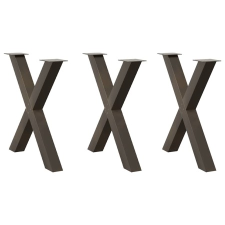 Patas para mesa de comedor en forma de X (3 unidades, acero