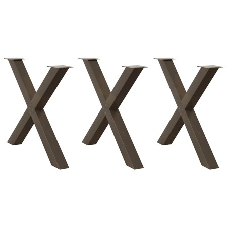 Patas para mesa de comedor en forma de X (3 unidades, acero