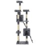 Rascador para gatos poste rascador de sisal 170 cm huellas gris