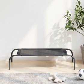 Cama de perro elevada negra textilene S