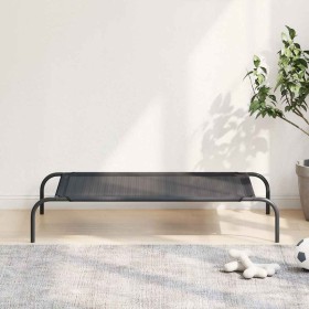 Cama de perro elevada negra textilene L